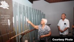 Killing Fields Memorial and Wall of Remembrance. Photo courtesy of The Cambodian Association of Illinois. 