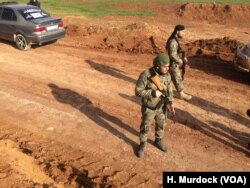Free Syrian Army fighters are working with Turkey in their battle with Kurdish lead forces in Syria. Pictured on Feb. 1, 2018 just outside of the Afrin region in Syria.
