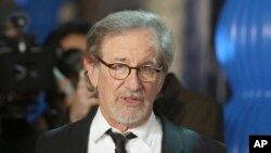 FILE - Director Steven Spielberg is pictured at Paramount Studios in Los Angeles, Sept. 26, 2017.