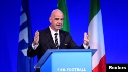 Predsednik FIFA Đani Infantino na fudbalskoj konferenciji u Milanu, 22. septembra 2019.