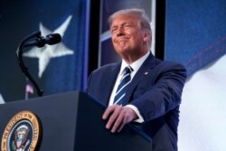 President Donald Trump speaks to the 2020 Council for National Policy Meeting, Aug. 21, 2020, in Arlington, Va.