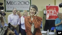 Carly Fiorina compterait briguer la présidence en 2016 aux Etats-Unis (AP Photo/Damian Dovarganes)
