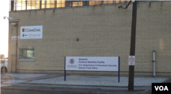 The Elizabeth Detention Center is in an industrial area surrounded by parking lots, a railroad, a freight station and the New Jersey Turnpike — a geographic location that works as an invisible wall.