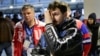 Russia fans after their team's 3-1 loss to Finland during men's quarterfinal hockey, 2014 Winter Olympics, Sochi, Feb. 19, 2014.