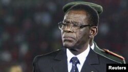 Teodoro Obiang Nguema Mbasogo, président de Guinée équatoriale, à Bata le 21 janvier 2012.