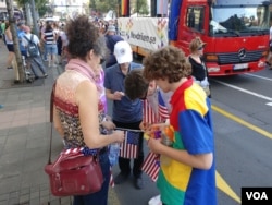 Beogradski Prajd pod parolom "Ne odričem se", održan je u Beogradu, 15. septembra 2019. (Foto: Veljko Popović, VoA)