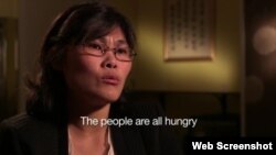 앰네스티 인터네셔널이 제작한 북한 인권 고발 영화 '또 다른 인터뷰(The Other Interview)'에서 탈북자 박지현 씨가 북한의 열악한 인권 상황에 대해 증언하고 있다.