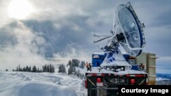 A special mountaintop radar called Doppler on Wheels measures precipitation in the new multi-institution cloud seeding study. (Photo Credit: Joshua Aikins)