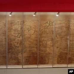 World map drawn by Matteo Ricci in 1603, Macau Museum of Art, Macau, China, 22 Oct 2010