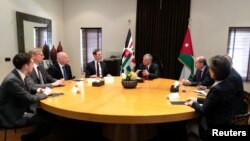 Jordan's King Abdullah meets with Senior White House Advisor Jared Kushner in Amman, Jordan, May 29, 2019. (Yousef Allan/Royal Palace/Handout via Reuters) 