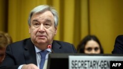 Sekjen PBB Antonio Guterres di Jenewa, Swiss, 25 Februari 2019. 