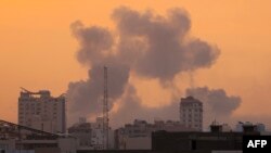 ទិដ្ឋភាពទីក្រុង Gaza ក្នុងអំឡុងការវាយប្រហារ​តាម​អាកាស​របស់​អ៊ីស្រាអែល កាលពីថ្ងៃទី ៩ ខែតុលា ឆ្នាំ ២០២៣។ 