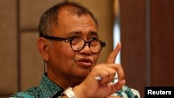 Ketua Komisi Pemberantasan Korupsi (KPK), Agus Rahardjo memberikan keterangan kepada media di Jakarta, Rabu (15/3).