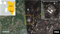 Peta lokasi pusat perbelanjaan Westgate di Nairobi (Foto: dok).