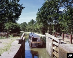 A lock on the C&O Canal, near the place where the canal begins in Washington's Georgetown section.