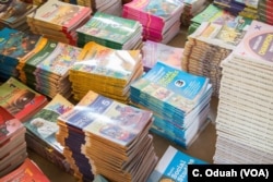 EMCI receives donations of primary school textbooks. These books will be used by thousands of students in the southern Borno, northern Adamawa area.