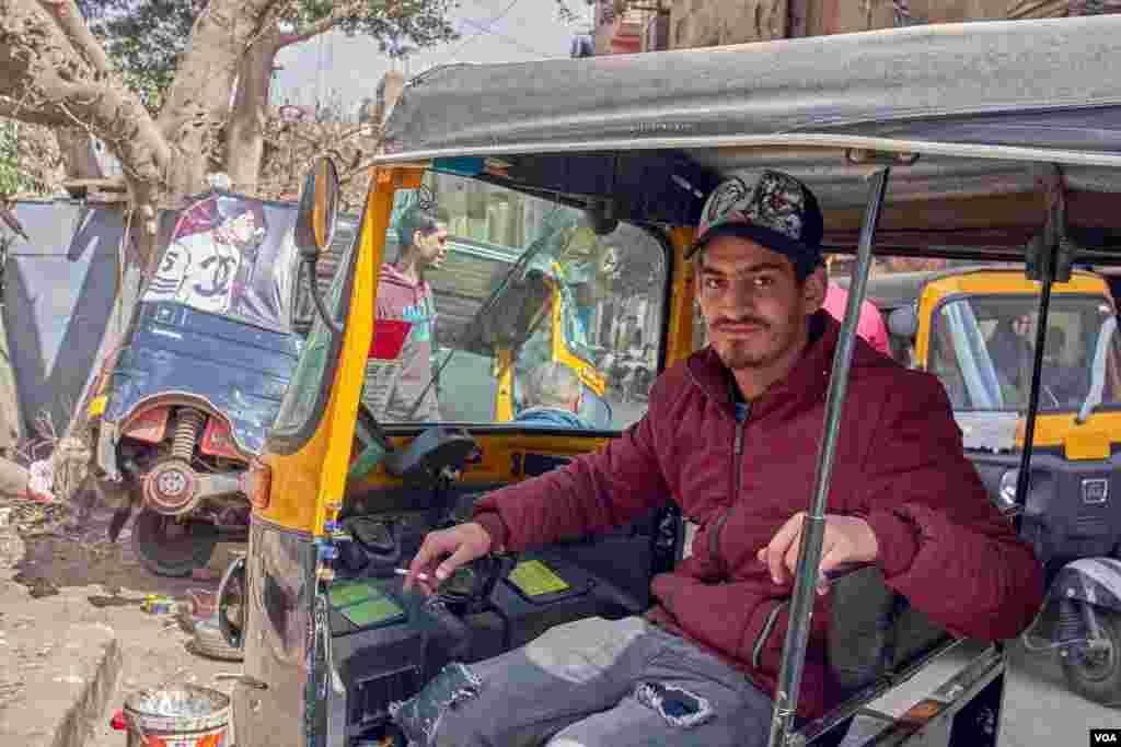 Tarek ElSoury, a 22-year-old, says &quot;The toktok costs too much money for taking care and fixing. Moreover, when the police arrest any of us on the highway, the penalty fees would range from 80LE up to 10,000LE.&quot; (H. Elrasam/VOA)