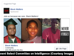 As part of the House Permanent Select Committee on Intelligence’s open hearing with social media companies on Wednesday, the HPSCI Minority entered into the record as exhibits a representative sampling of advertisements and other content that Facebook, including Instagram, and Twitter have tied to Russian actors and turned over to the committee. Here is an example.