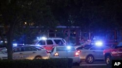 រថយន្ត​សង្រ្គោះ​បន្ទាន់​ជាច្រើន​នៅ​កន្លែង​ចតឡាន​របស់សាលា Princess Anne នៅ​ទីក្រុង Virginia Beach រដ្ឋ Virginia កាលពី​ថ្ងៃសុក្រ​ ទី​៣១ ឧសភា ឆ្នាំ២០១៩។