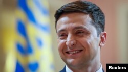 FILE PHOTO: Volodymyr Zelenskiy, Ukrainian comic actor, is a candidate in the upcoming presidential election.