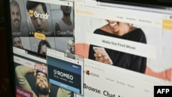 Halaman muka situs kencan Bumble, Grindr, Jackd, Gayromeo, dan Adam4adam, 21 Maret 2019 di Washington, DC. (Foto: AFP)