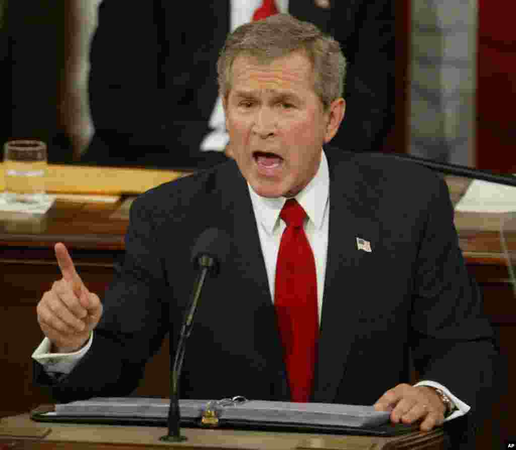 President Bush delivers his State of the Union speech to a joint session of Congress on Capitol Hill, Jan. 20, 2004. 