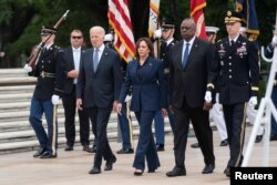 President Joe Biden and First Lady Jill Biden Participate in a Wreath Laying Ceremony in Arlington National Cemetery
