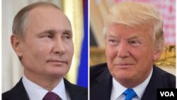Presiden Rusia, Vladimir Putin (kiri) dan Presiden AS, Donald Trump.
