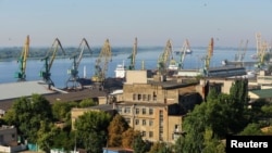 러시아군이 통제하고 있는 우크라이나 남부 헤르손 시 전경 (자료사진)