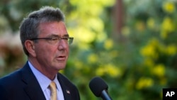 U.S. Defense Secretary Ash Carter speaks at a press conference during a defense ministers meeting of ASEAN countries, Sept. 30, 2016 in Kapolei, Hawaii. 