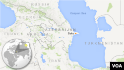 FILE - Map of Baku, Azerbaijan