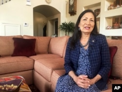 Deb Haaland, a Democratic candidate for Congress for central New Mexico's open seat and a tribal member of the Laguna Pueblo, speaks at her Albuquerque home, June 6, 2018.