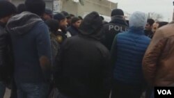 Hovsan qəsəbəsində etiraz aksiyası (Foto MeydanTV-yə məxsusdur)