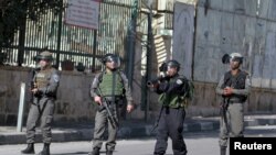 Des soldats israéliens dans la ville de Bethléem, 22 janvier 2016.