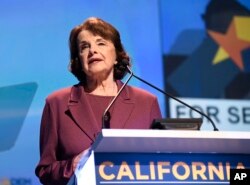 Sen. Dianne Feinstein, D-Calif., speaks at the 2018 California Democrats State Convention, Feb. 24, 2018, in San Diego.