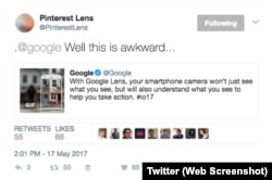 Pinterest Google Lens Tweet