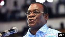 Le président du Front populaire ivoirien (Front populaire ivoirien - FPI), Pascal Affi N'Guessan, lors du congrès du parti, le 27 juillet 2018.