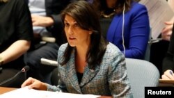 Ambasadorka SAD u UN-u, Niki Hejli u sedištu svetske organizacije u Njujorku, 12. mart 2018. REUTERS/Mike Segar
