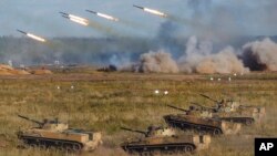 Arhiva - Zajedničke strateške vježbe Ruske Federacije i Republike Bjelorusije na poligonu Mulino u Nižni Novgorod regionu, Rusija, 11. septembra 2021, na fotografiji koju je objavilo rusko ministarstvo odbrane.