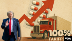 特朗普总统对药品和大型卡车征收高额关税示意图。