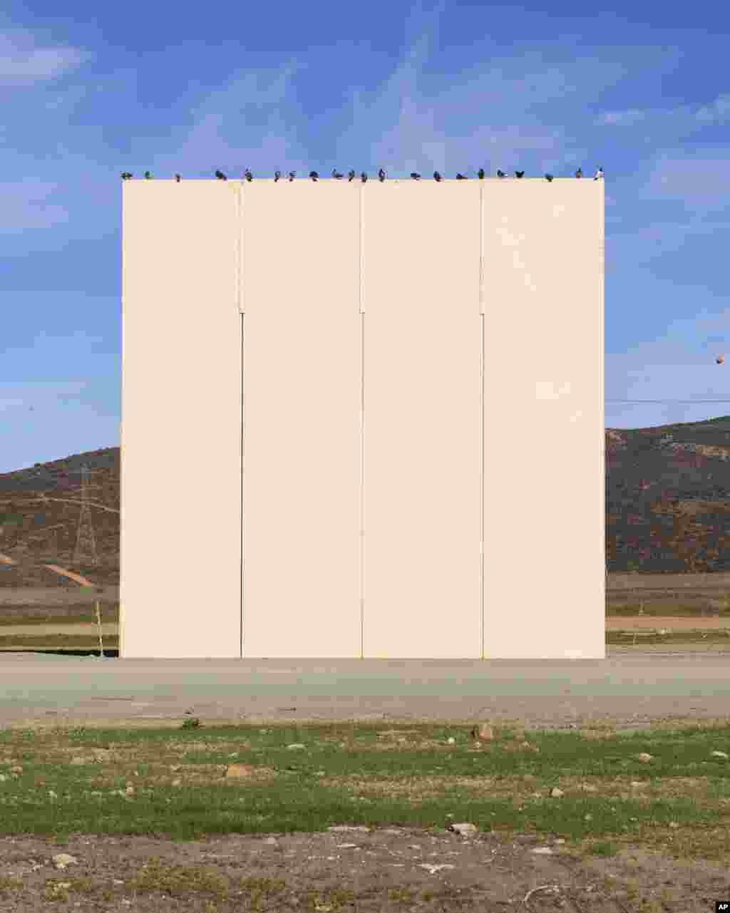 A border wall prototype stands in San Diego near the Mexico-U.S. border, seen from Tijuana, Mexico, Dec. 22, 2018.