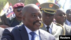 Le Président de la République Démocratique du Congo, Joseph Kabila, lors d'une visite dans la région minière du Katanga, le 13 juin 2016.
