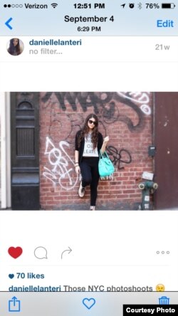 Danielle sends a photo to us from New York City showing her back-to-school style. (FILE 2015)