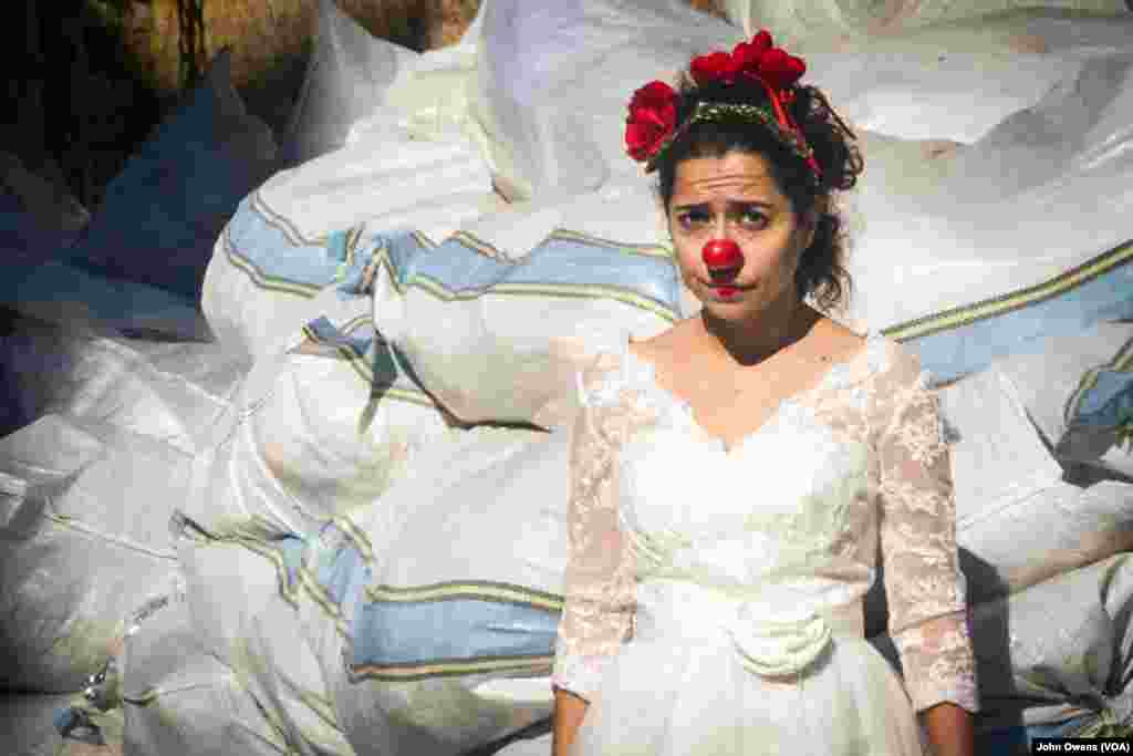 Sabine Choucair, who founded Clown Me In in Lebanon, is the only professional clown among the troupe.