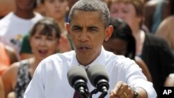 Presiden AS Barack Obama saat berkampanye di Norfolk State University, Norfolk, Virginia. (Foto: AP/Steve Helber)