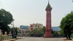 A view of an empty street is seen during a silent strike against the military coup in Monwya, the apital of Sagaing Region, Myanmar, March 24, 2021.