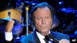Spanish singer Julio Iglesias as he performs during a concert at Cap Roig festival in Calella de Palafrugell, Spain.