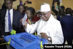 Malian president Ibrahim Boubacar Keita voting, during July 29, 2018 presidential election.