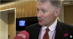 Russian Presidential Spokesman Dmitry Peskov being interviewed by TV Rain in Singapore on November 14, 2018.