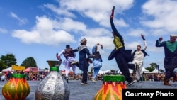 Students perform a traditional Afghan dance called Attan during Annual Language Day at the U.S. Defense Language Institute, in Monterey, California, May 13, 2016.